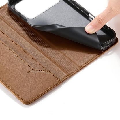 For Redmi K90 Pro Max / Poco F8 Ultra 5G Stitched Line Magnetic RFID Vegan Leather Phone Case(Brown)