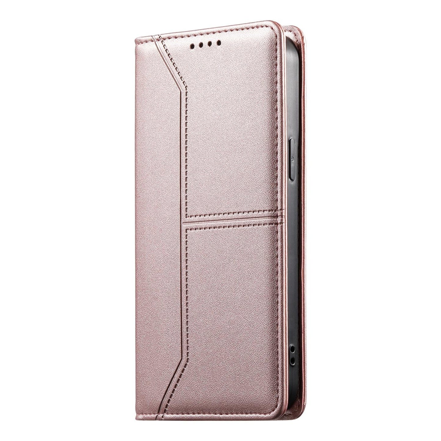 For Redmi K90 Pro Max / Poco F8 Ultra 5G Stitched Line Magnetic RFID Vegan Leather Phone Case(Pink)
