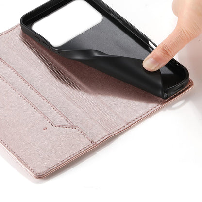 For Redmi K90 Pro Max / Poco F8 Ultra 5G Stitched Line Magnetic RFID Vegan Leather Phone Case(Pink)