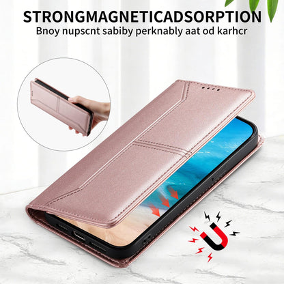 For Redmi K90 Pro Max / Poco F8 Ultra 5G Stitched Line Magnetic RFID Vegan Leather Phone Case(Pink)