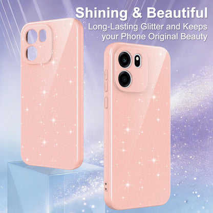 For OnePlus Nord CE6 5G Fine Hole Glossy Glitter Magnetic TPU Phone Case with Same Color Hand Strap - Pink - EDA009089908A