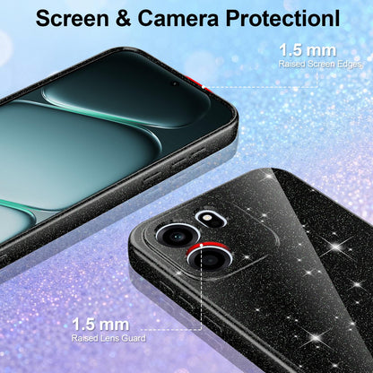 For OnePlus Nord CE6 5G Fine Hole Glossy Glitter Magnetic TPU Phone Case with Same Color Hand Strap - Black - EDA009089908B
