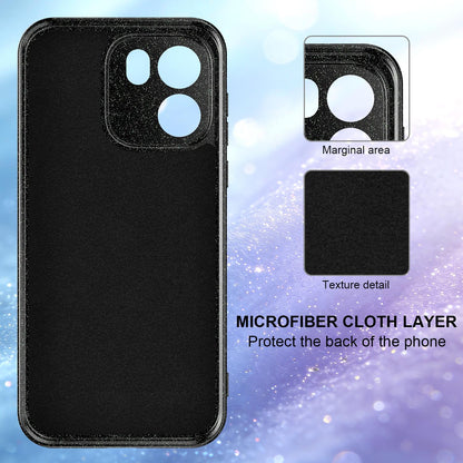 For OnePlus Nord CE6 5G Fine Hole Glossy Glitter Magnetic TPU Phone Case with Same Color Hand Strap - Black - EDA009089908B