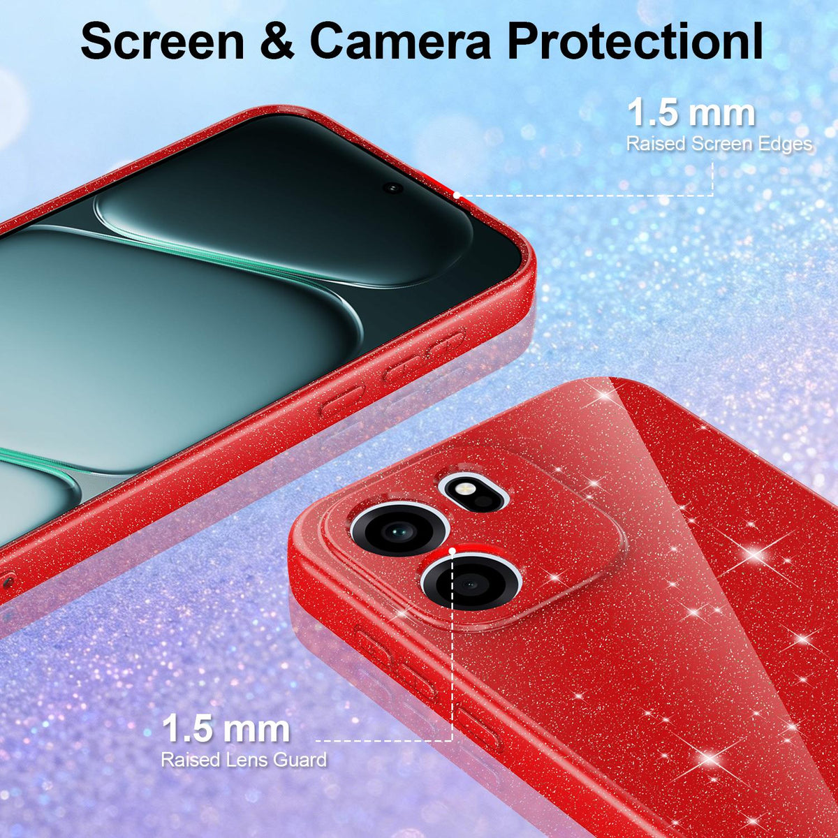 For OnePlus Nord CE6 5G Fine Hole Glossy Glitter Magnetic TPU Phone Case with Same Color Hand Strap - Red - EDA009089908C