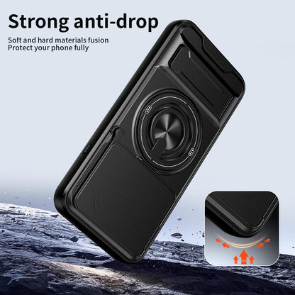 For Nothing Phone 4b Lens Sliding Window Multifunctional Magnetic Shockproof Phone Case(Royal Blue)