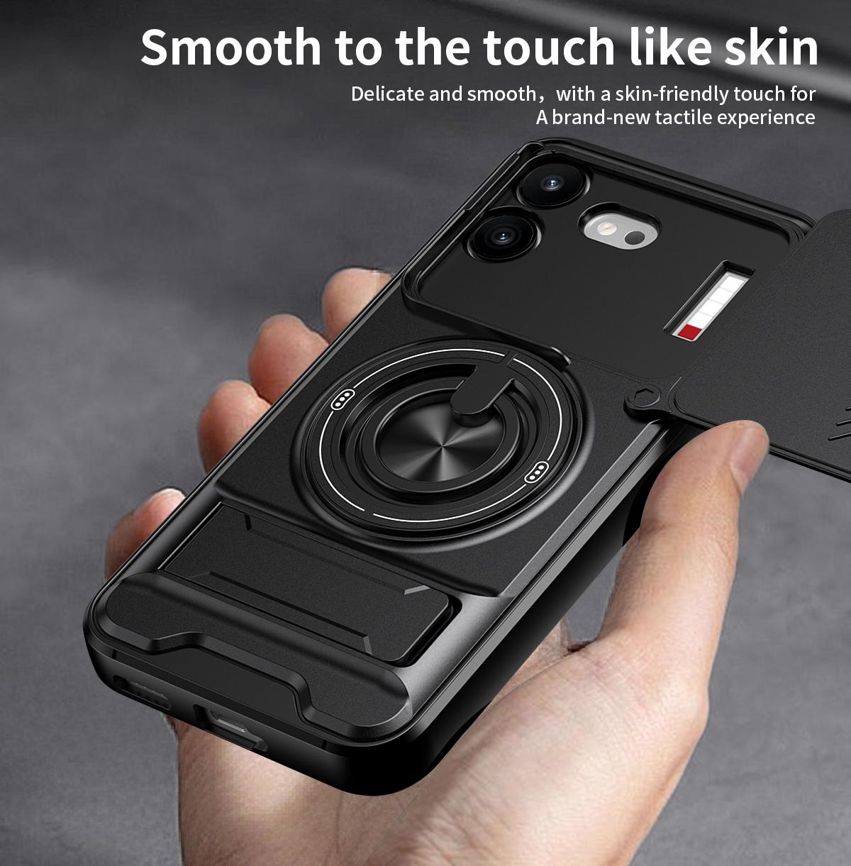 For Nothing Phone 4b Lens Sliding Window Multifunctional Magnetic Shockproof Phone Case(Royal Blue)