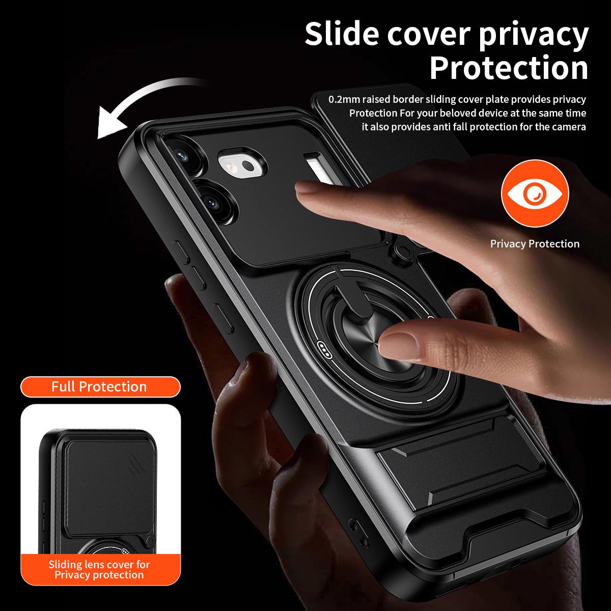 For Nothing Phone 4b Lens Sliding Window Multifunctional Magnetic Shockproof Phone Case(Royal Blue)