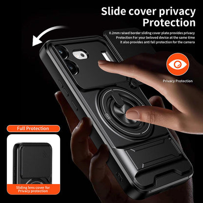 For Nothing Phone 4b Lens Sliding Window Multifunctional Magnetic Shockproof Phone Case(Red)