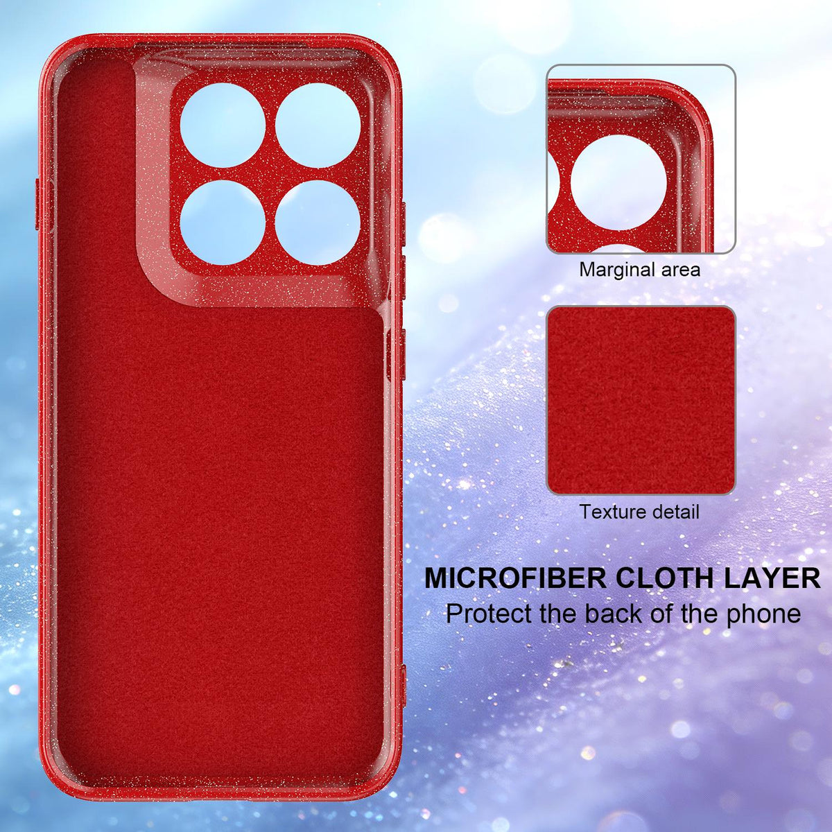 For Motorola Edge 70 Pro / 70 Pro+ Fine Hole Glossy Glitter Magnetic TPU Phone Case with Same Color Hand Strap - Red - EDA009101316C