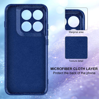For Motorola Edge 70 Pro / 70 Pro+ Fine Hole Glossy Glitter Magnetic TPU Phone Case with Same Color Hand Strap - Blue - EDA009101316D