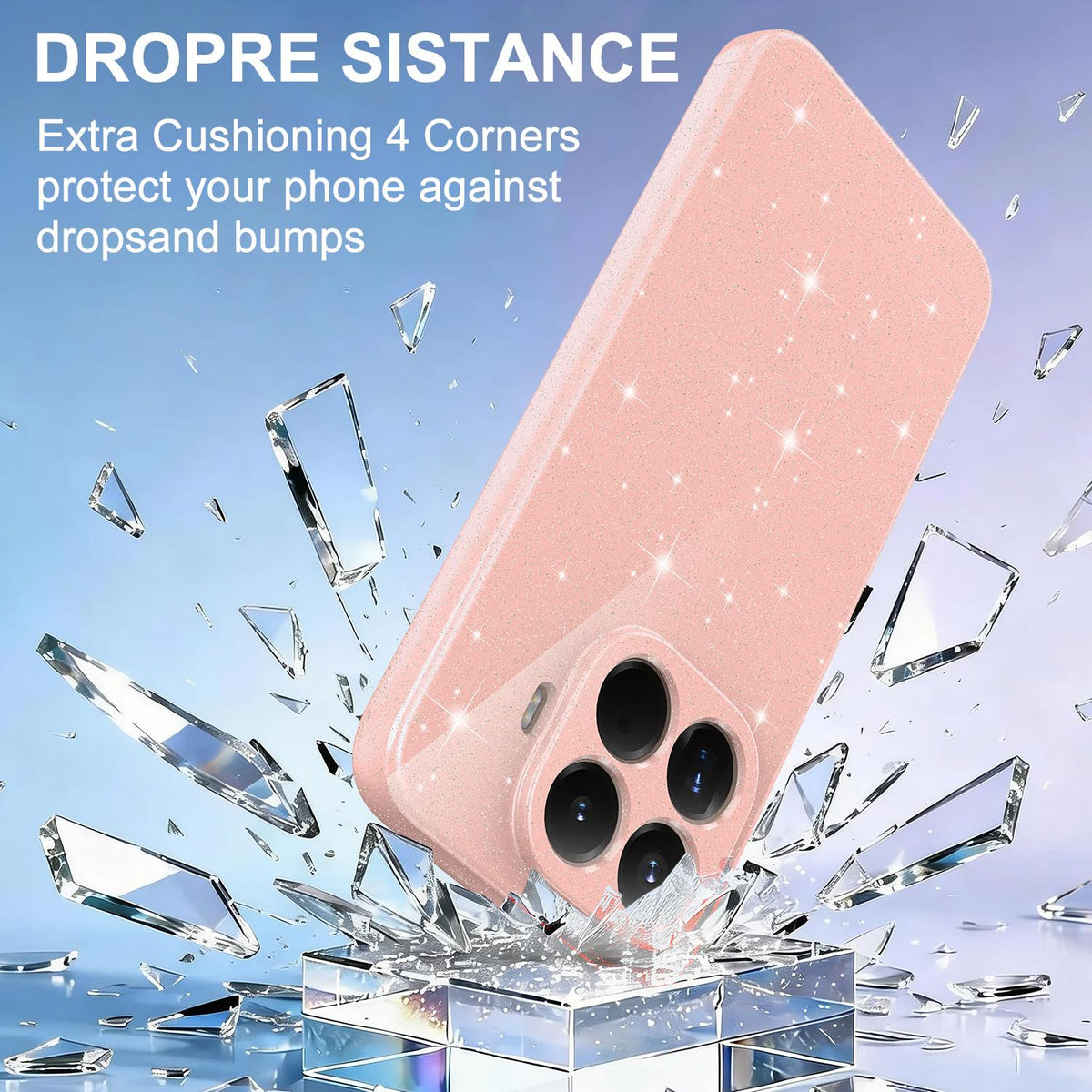 For Xiaomi 17T Pro 5G Fine Hole Glossy Glitter Magnetic TPU Phone Case with Same Color Hand Strap - Pink - EDA009101605A