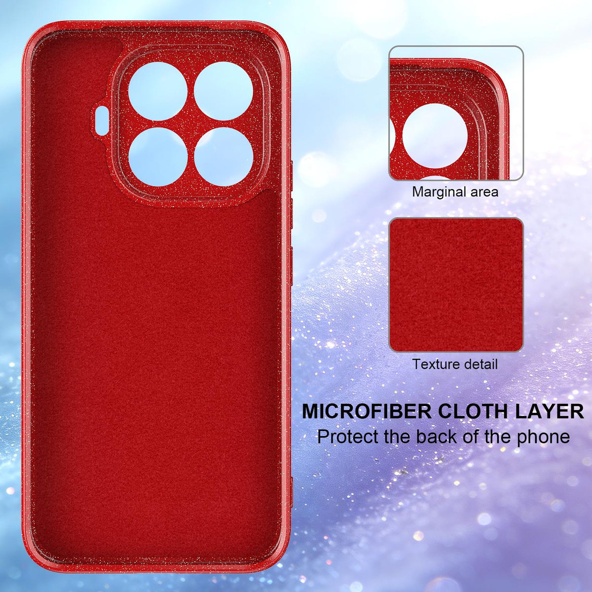 For Xiaomi 17T Pro 5G Fine Hole Glossy Glitter Magnetic TPU Phone Case with Same Color Hand Strap - Red - EDA009101605C