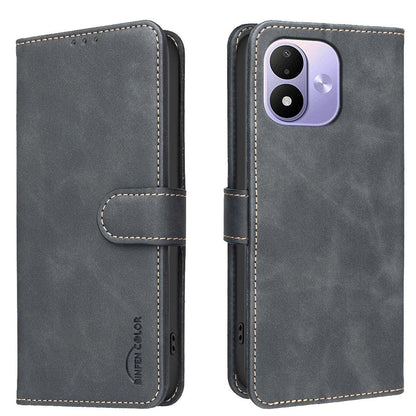 For Redmi Note 17 Pro 5G Global 163mm Solid Color Calfskin Texture RFID Vegan Leather Phone Case(Black)