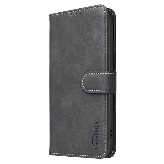For Redmi Note 17 Pro 5G Global 163mm Solid Color Calfskin Texture RFID Vegan Leather Phone Case(Black)