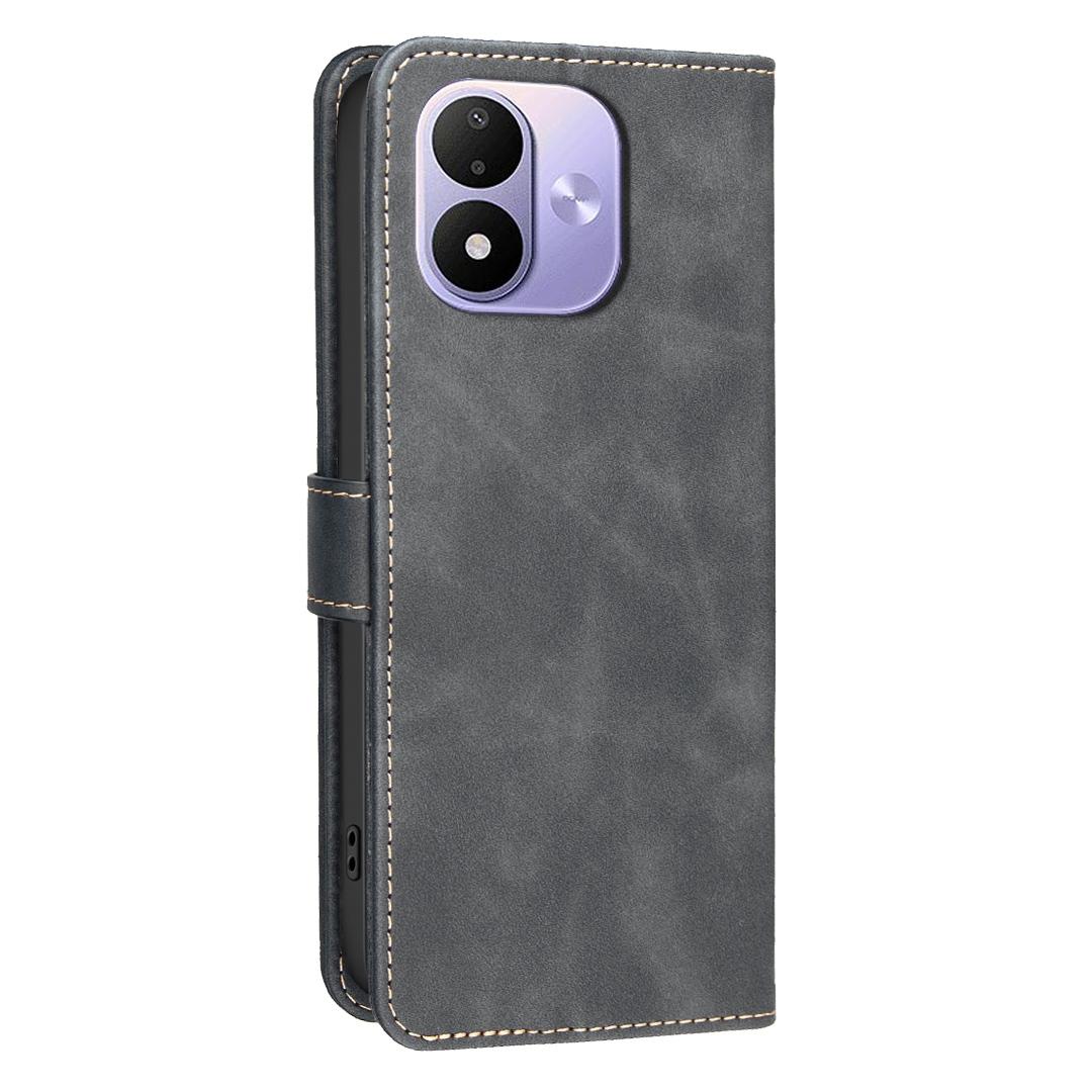 For Redmi Note 17 Pro 5G Global 163mm Solid Color Calfskin Texture RFID Vegan Leather Phone Case(Black)