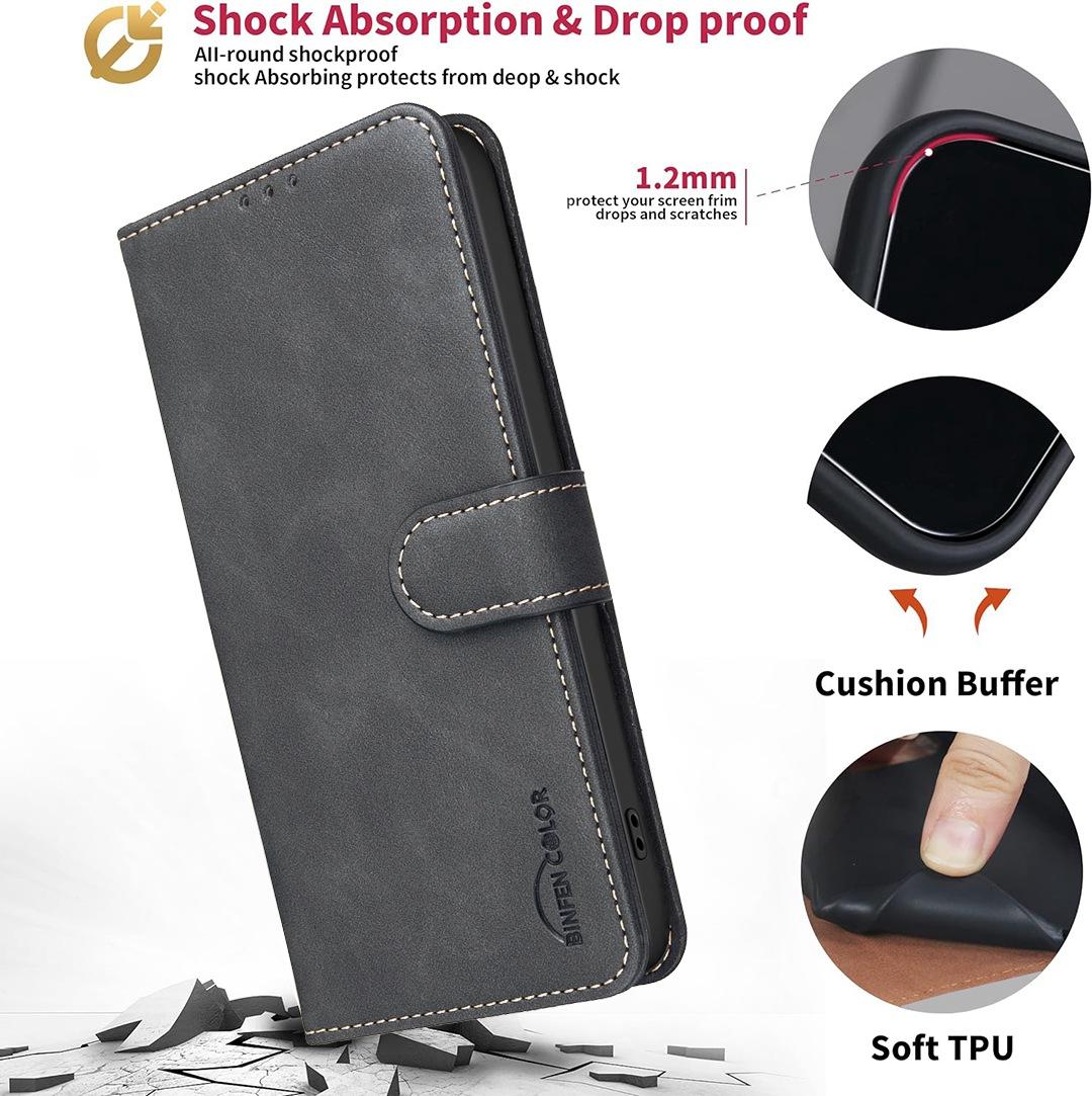 For Redmi Note 17 Pro 5G Global 163mm Solid Color Calfskin Texture RFID Vegan Leather Phone Case(Black)