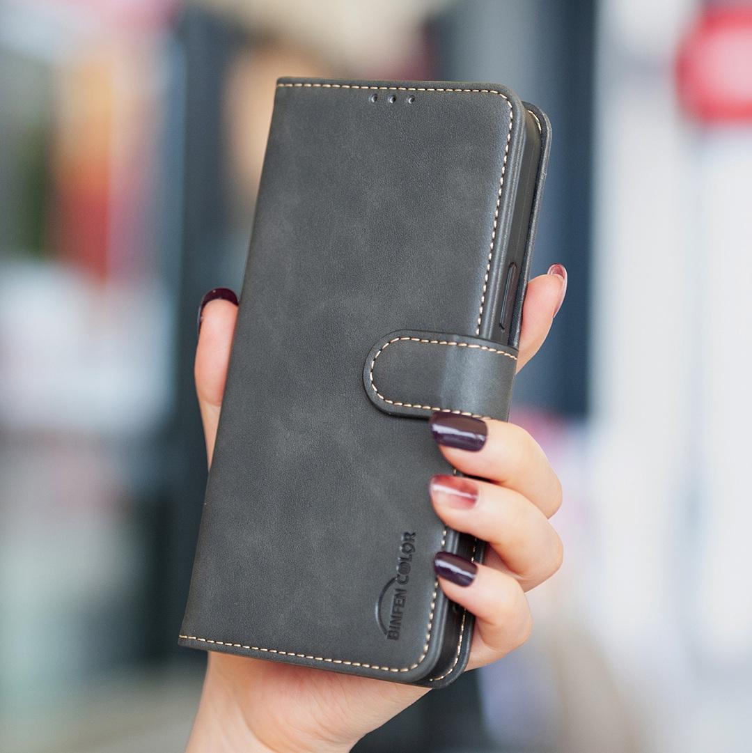 For Redmi Note 17 Pro 5G Global 163mm Solid Color Calfskin Texture RFID Vegan Leather Phone Case(Black)