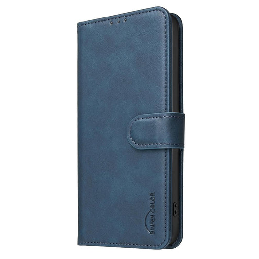 For Redmi Note 17 Pro 5G Global 163mm Solid Color Calfskin Texture RFID Vegan Leather Phone Case(Blue)