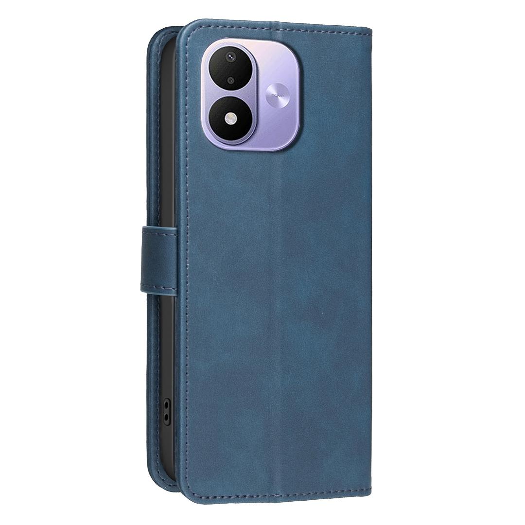 For Redmi Note 17 Pro 5G Global 163mm Solid Color Calfskin Texture RFID Vegan Leather Phone Case(Blue)