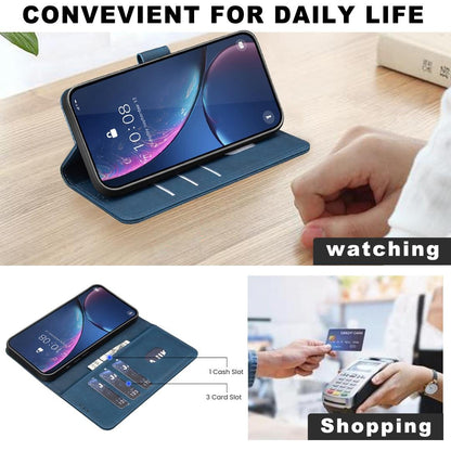 For Redmi Note 17 Pro 5G Global 163mm Solid Color Calfskin Texture RFID Vegan Leather Phone Case(Blue)