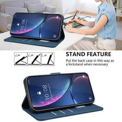 For Redmi Note 17 Pro 5G Global 163mm Solid Color Calfskin Texture RFID Vegan Leather Phone Case(Blue)