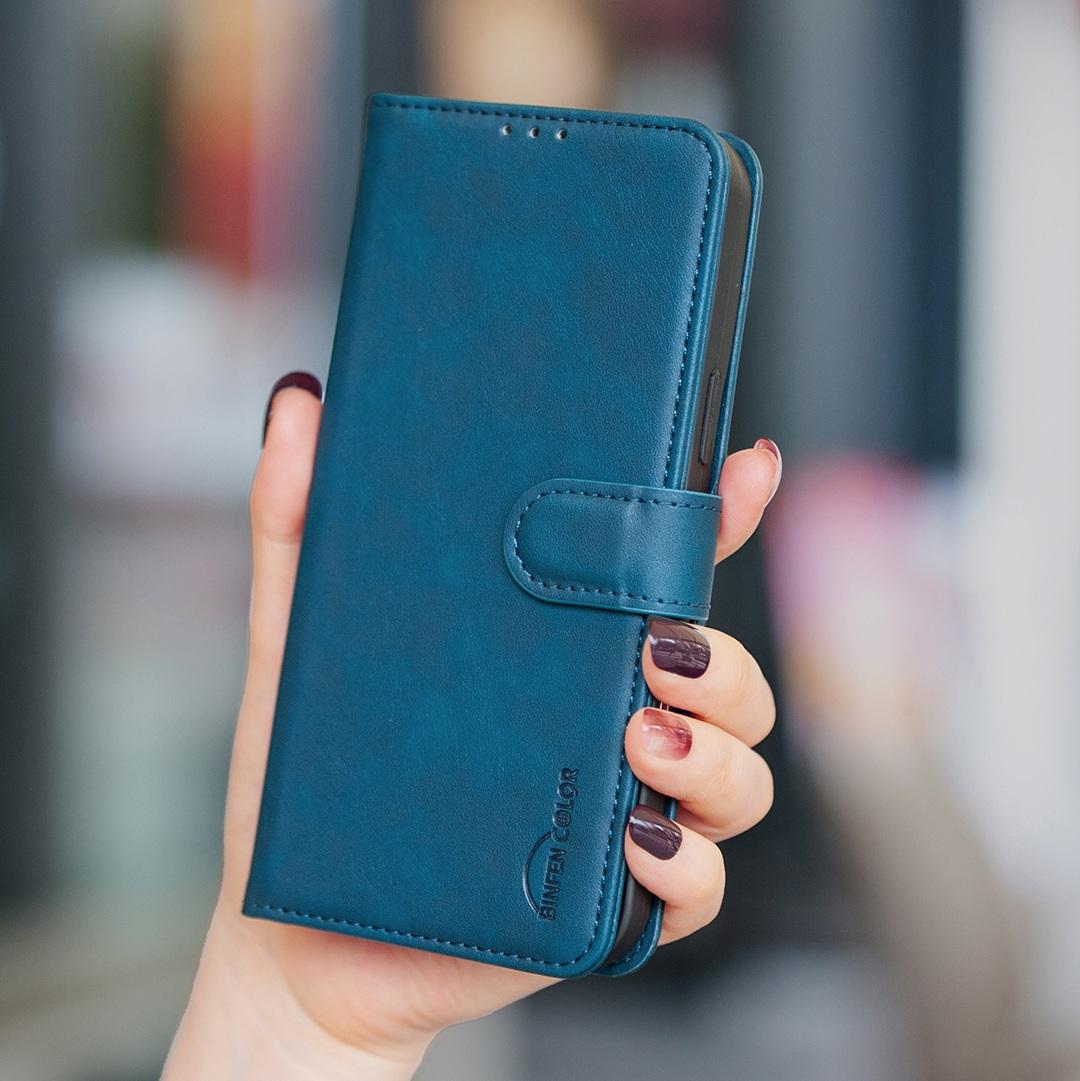 For Redmi Note 17 Pro 5G Global 163mm Solid Color Calfskin Texture RFID Vegan Leather Phone Case(Blue)
