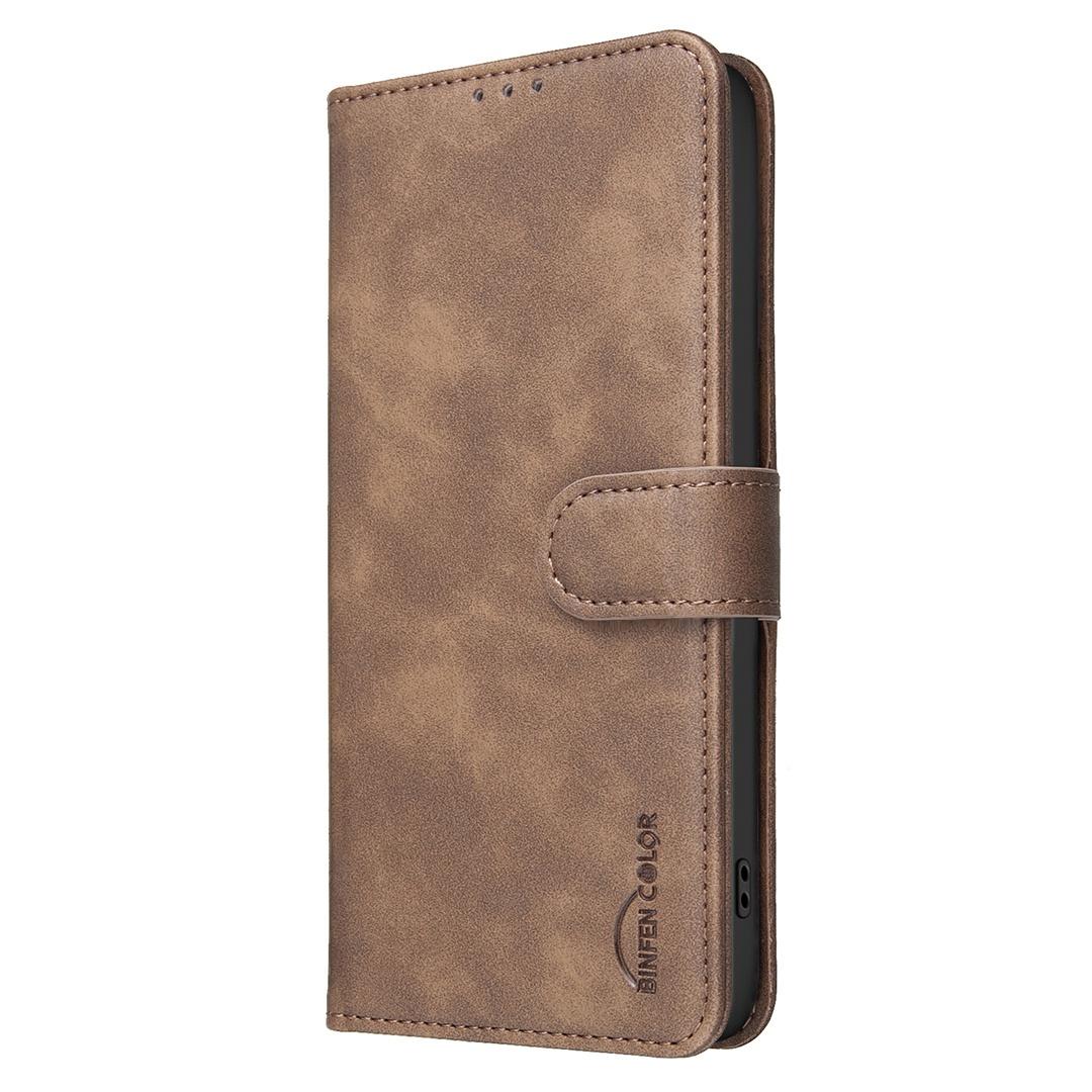 For Redmi Note 17 Pro 5G Global 163mm Solid Color Calfskin Texture RFID Vegan Leather Phone Case(Brown)