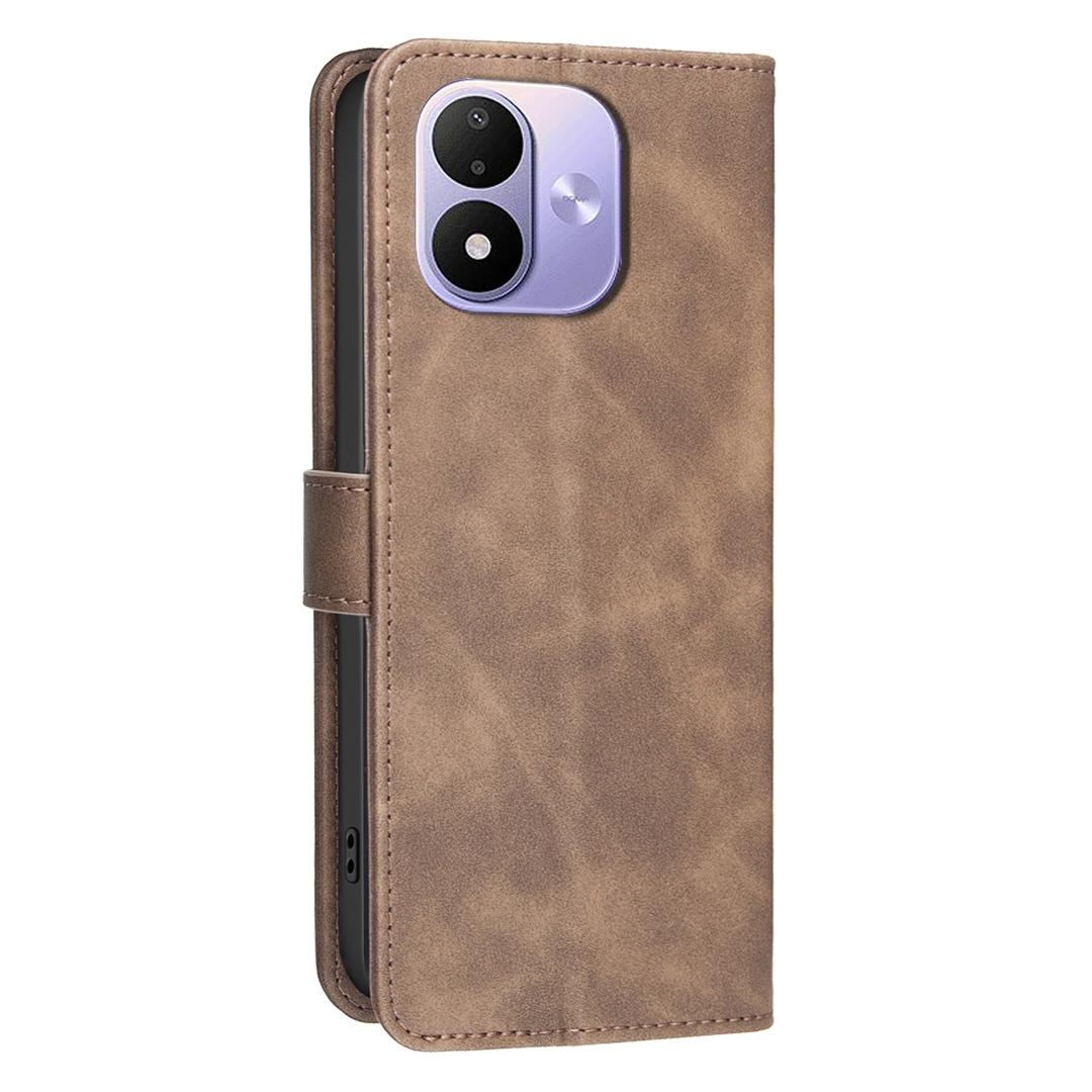 For Redmi Note 17 Pro 5G Global 163mm Solid Color Calfskin Texture RFID Vegan Leather Phone Case(Brown)