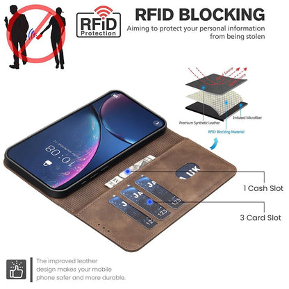 For Redmi Note 17 Pro 5G Global 163mm Solid Color Calfskin Texture RFID Vegan Leather Phone Case(Brown)