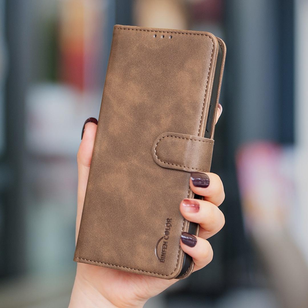 For Redmi Note 17 Pro 5G Global 163mm Solid Color Calfskin Texture RFID Vegan Leather Phone Case(Brown)