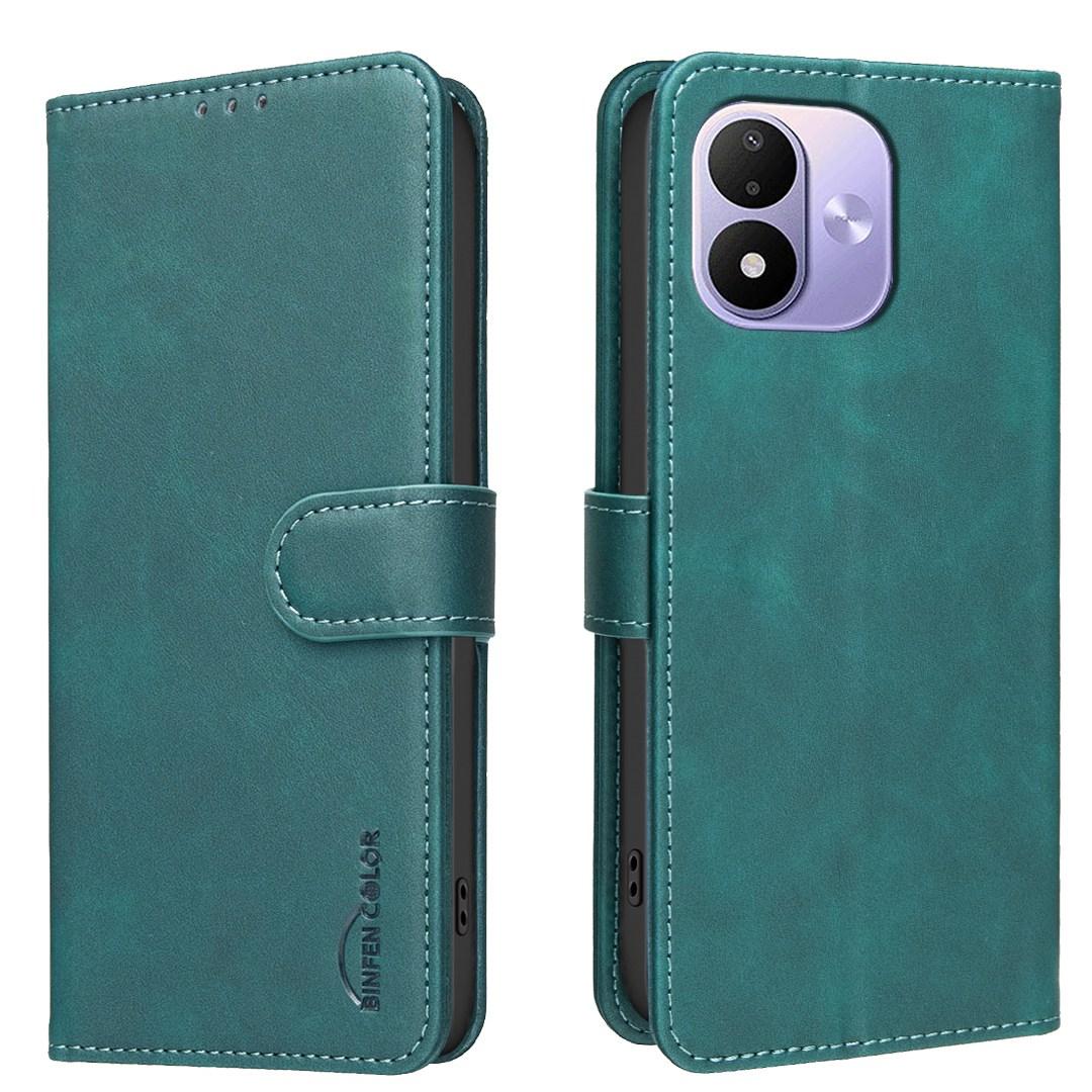 For Redmi Note 17 Pro 5G Global 163mm Solid Color Calfskin Texture RFID Vegan Leather Phone Case(Green)