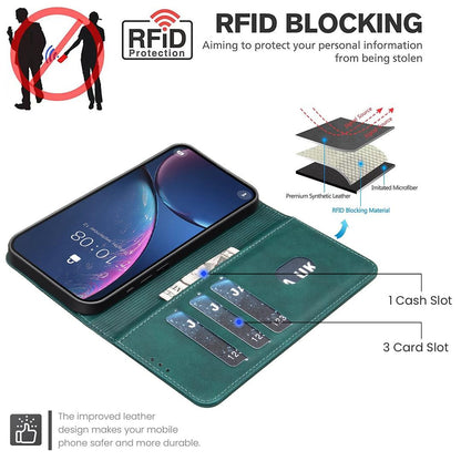 For Redmi Note 17 Pro 5G Global 163mm Solid Color Calfskin Texture RFID Vegan Leather Phone Case(Green)