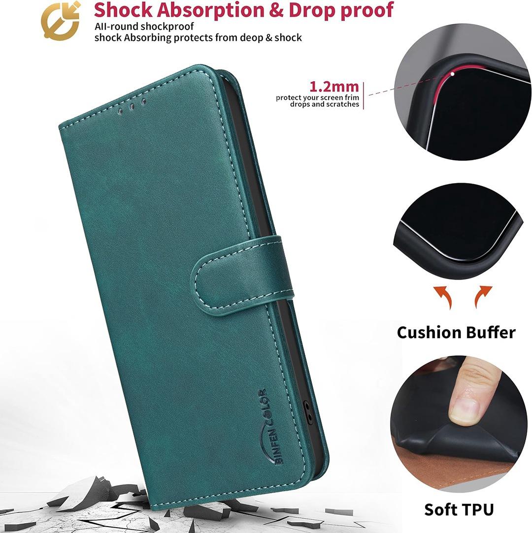 For Redmi Note 17 Pro 5G Global 163mm Solid Color Calfskin Texture RFID Vegan Leather Phone Case(Green)