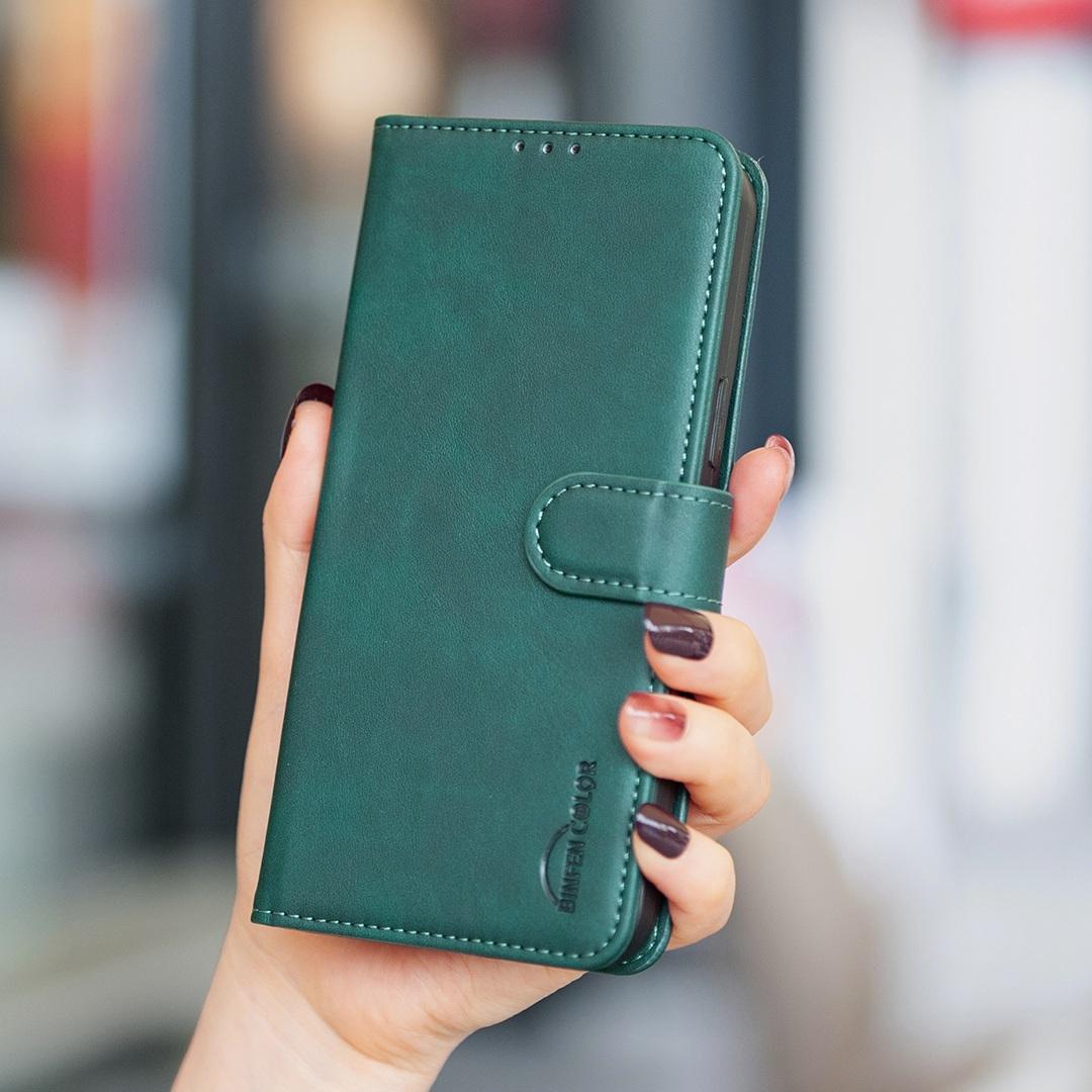 For Redmi Note 17 Pro 5G Global 163mm Solid Color Calfskin Texture RFID Vegan Leather Phone Case(Green)