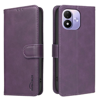 For Redmi Note 17 Pro 5G Global 163mm Solid Color Calfskin Texture RFID Vegan Leather Phone Case(Purple)