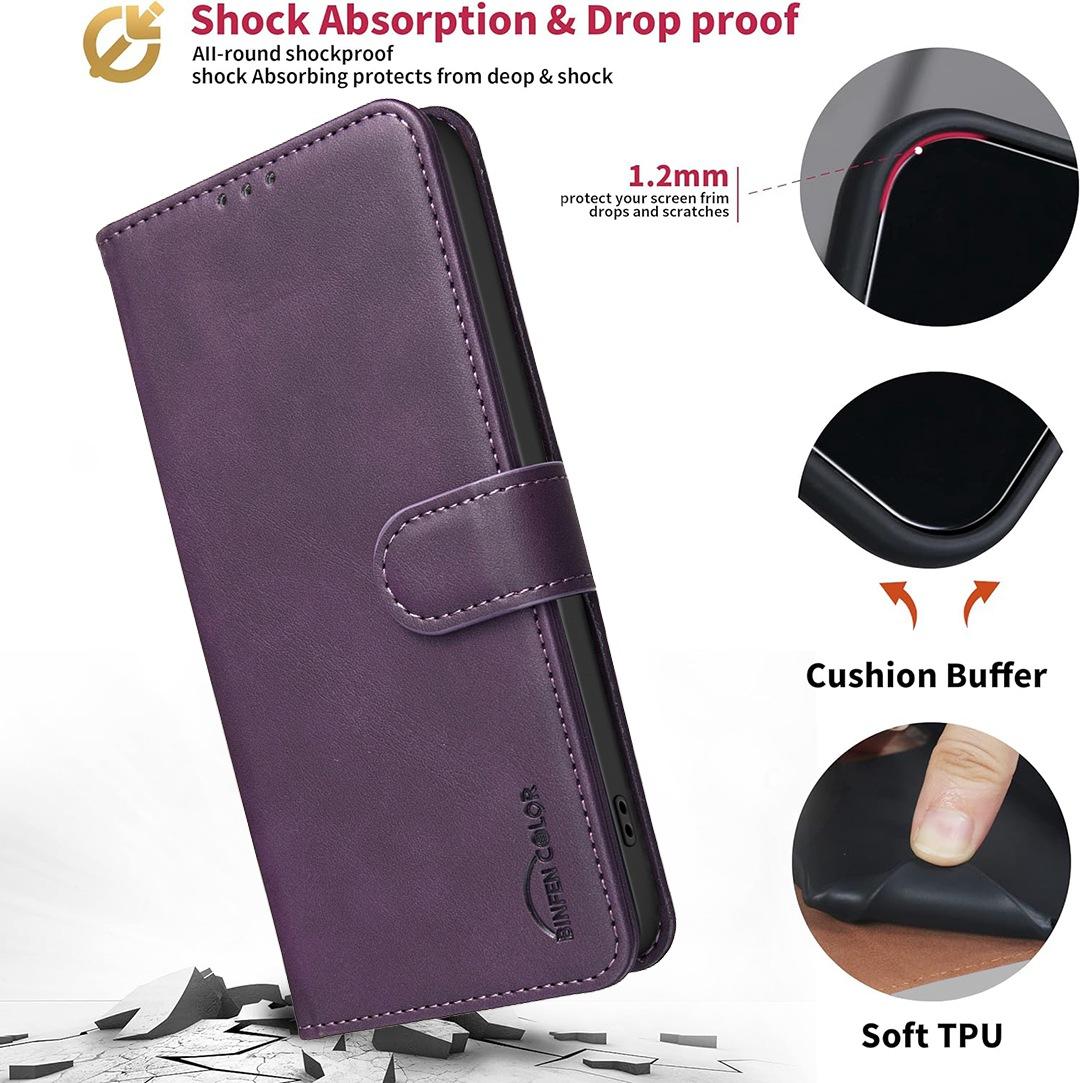 For Redmi Note 17 Pro 5G Global 163mm Solid Color Calfskin Texture RFID Vegan Leather Phone Case(Purple)