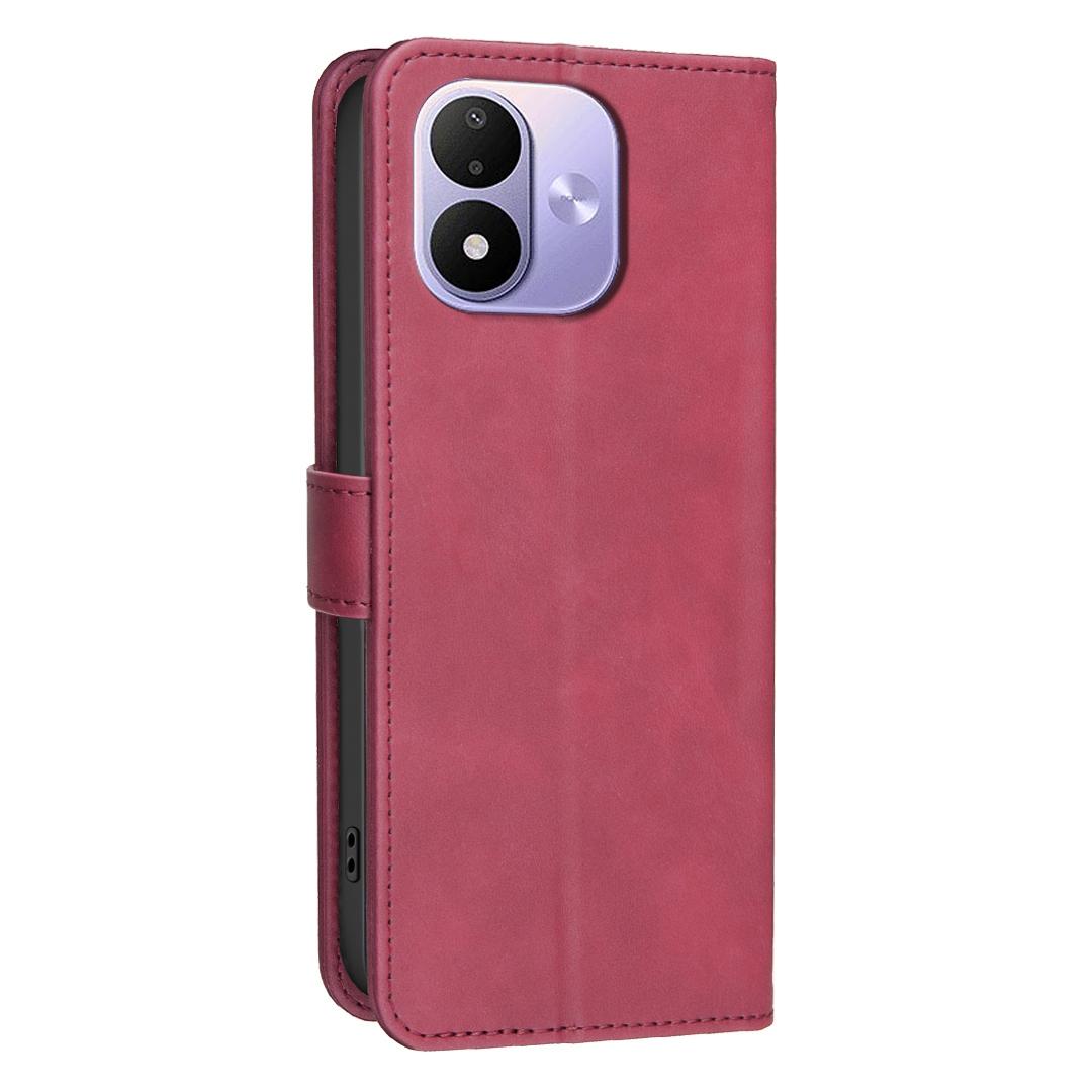 For Redmi Note 17 Pro 5G Global 163mm Solid Color Calfskin Texture RFID Vegan Leather Phone Case(Red)