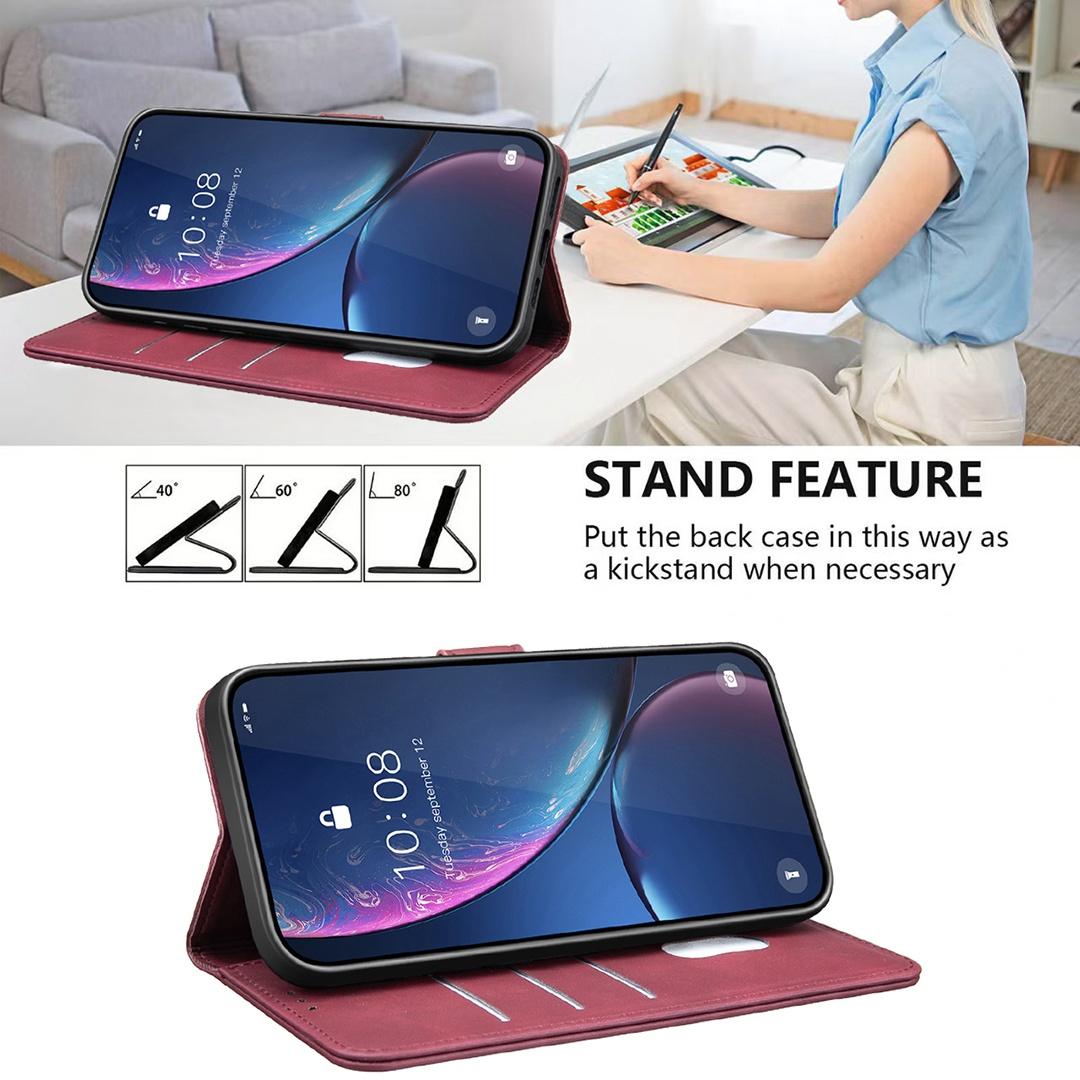 For Redmi Note 17 Pro 5G Global 163mm Solid Color Calfskin Texture RFID Vegan Leather Phone Case(Red)