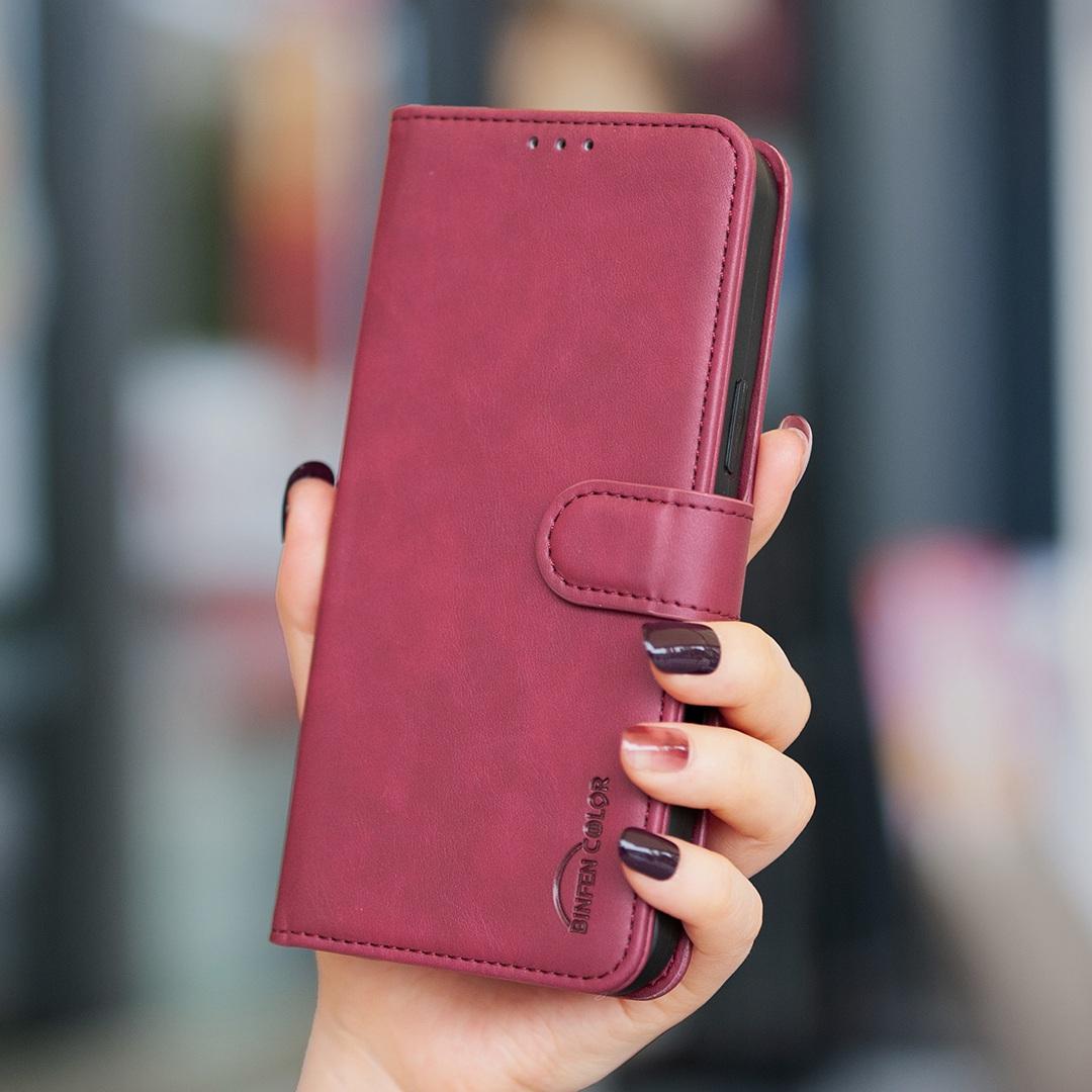 For Redmi Note 17 Pro 5G Global 163mm Solid Color Calfskin Texture RFID Vegan Leather Phone Case(Red)