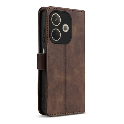 For OPPO A5 Pro Global AZNS A2 Series Tri-Card Wallet RFID Vegan Leather Phone Case with Strap(Brown)