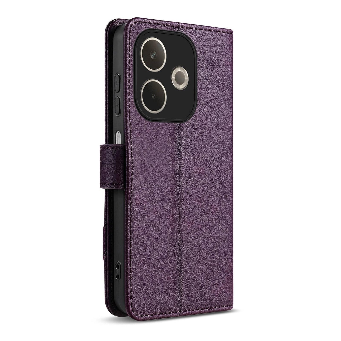 For OPPO A5 Pro Global AZNS A2 Series Tri-Card Wallet RFID Vegan Leather Phone Case with Strap(Purple)