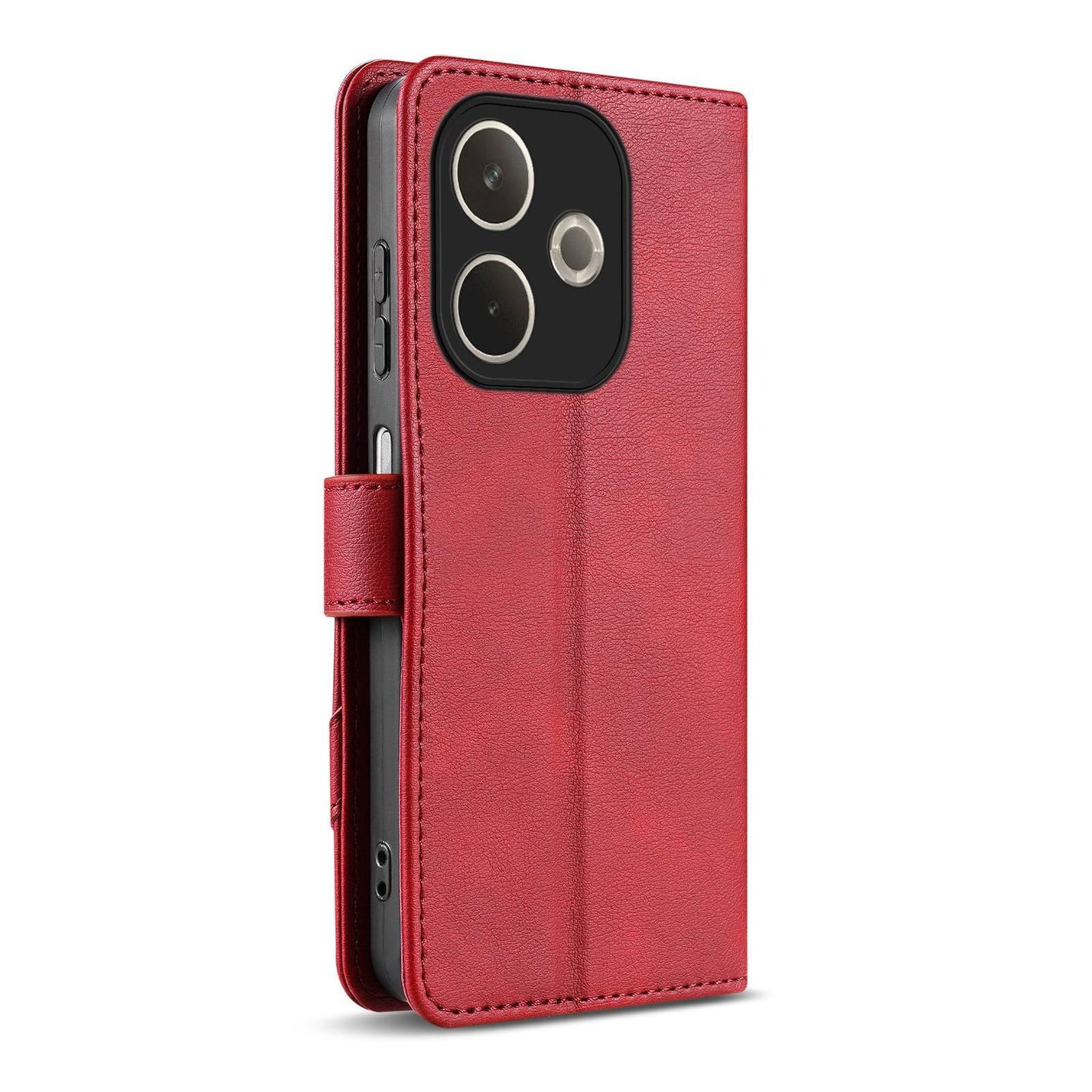 For OPPO A5 Pro Global AZNS A2 Series Tri-Card Wallet RFID Vegan Leather Phone Case with Strap(Red)