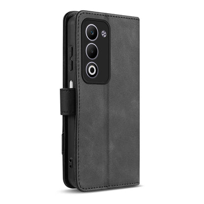 For OPPO A5 5G Global AZNS A2 Series Tri-Card Wallet RFID Vegan Leather Phone Case with Strap(Black)