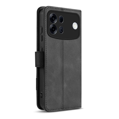 For OPPO A7 Pro Max 5G AZNS A2 Series Tri-Card Wallet RFID Vegan Leather Phone Case with Strap(Black)