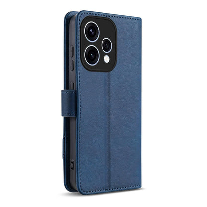 For OPPO Reno 15C/Reno15 5G Global AZNS A2 Series Tri-Card Wallet RFID Vegan Leather Phone Case with Strap(Blue)