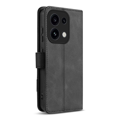 For OPPO Reno16 Pro 5G Global AZNS A2 Series Tri-Card Wallet RFID Vegan Leather Phone Case with Strap(Black)