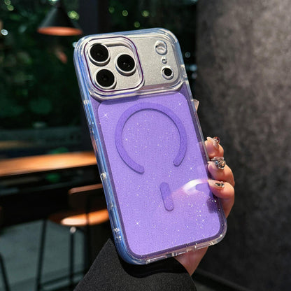 For iPhone 18 Pro Crystal Shimmer Acrylic Magnetic Phone Case - Purple - EDA009115104D