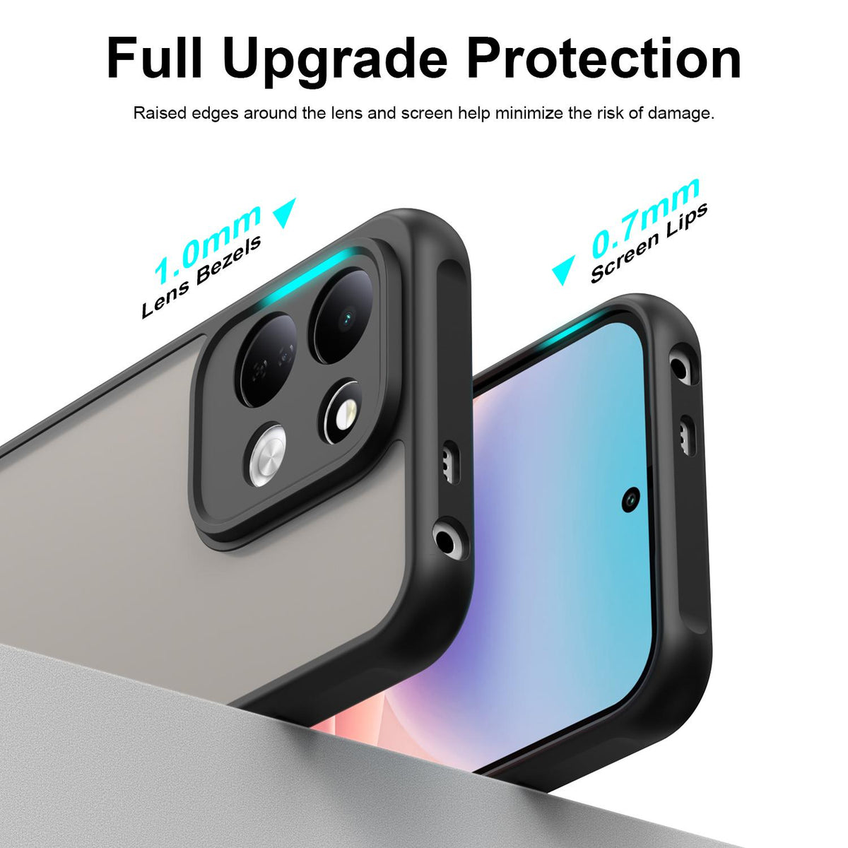 For Redmi 17 5G / 4G Global 170mm Fan Dun Series TPU Hybrid PC Frosted Phone Case - Black - EDA009115805A
