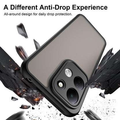 For Redmi 17 5G / 4G Global 170mm Fan Dun Series TPU Hybrid PC Frosted Phone Case - Black - EDA009115805A