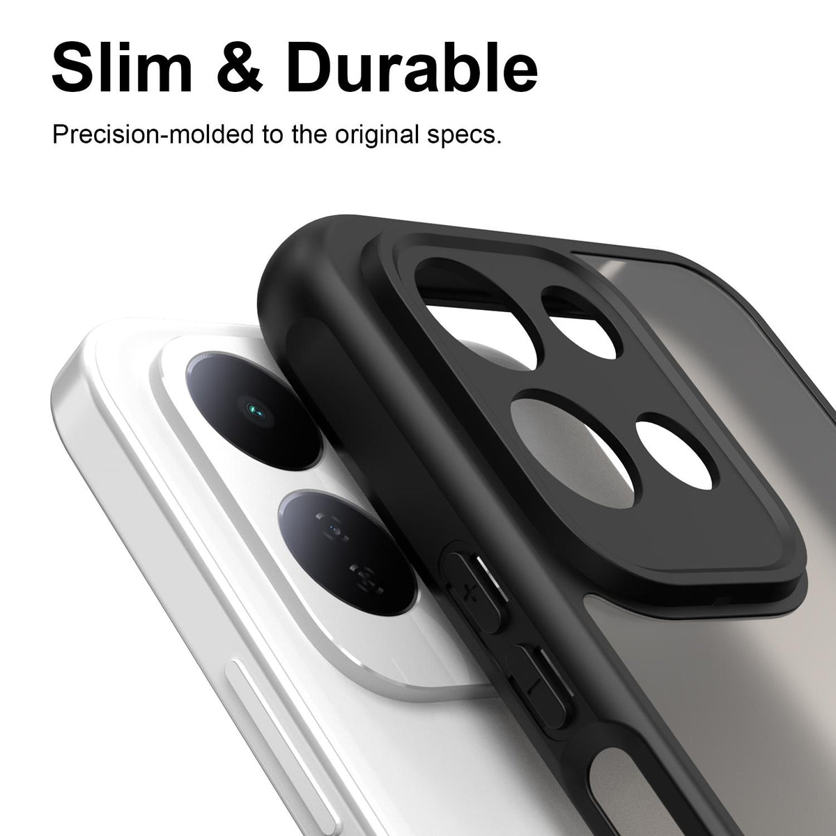 For Redmi 17 5G / 4G Global 170mm Fan Dun Series TPU Hybrid PC Frosted Phone Case - Black - EDA009115805A